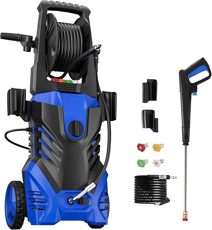 Pressure Washer Power Washer 5000PSIIMAX Cleaning Machine with Foam Cannon for Cars Fences Driveways Patios, Blue