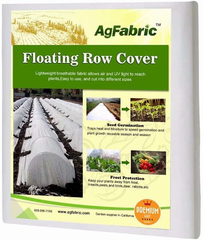 Agfabric Plant Covers Freeze Protection Row Cover 1.2oz 6'x50' Frost Blanket for Freeze Protection,Frost Cloth for Plants,White