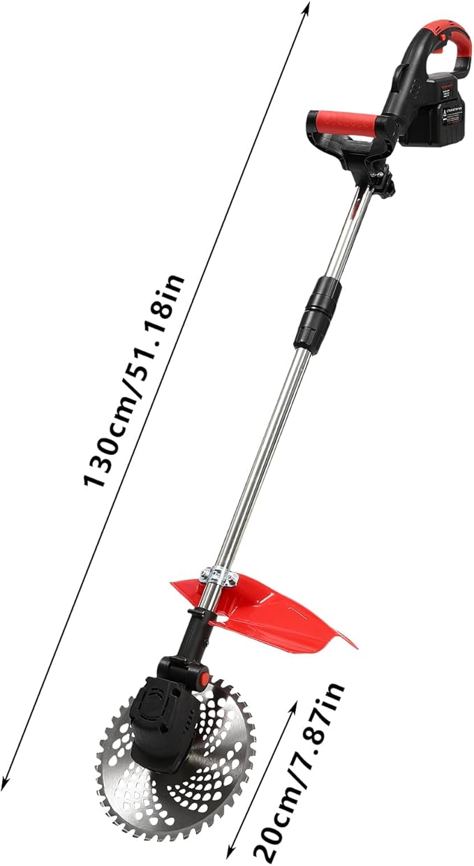 Electric Weed Wacker Eater Cordless, 21V Lightweight No-String Weed Trimmer with 2x3000mAh Batteries 3 in 1 Stringless Grass Trimmer/Edger/Brush Cutter with 3 Types Blade for Garden Yard Lawn