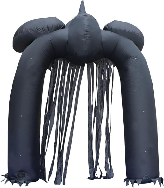 Haunted Hill Farm 10-Ft Tall Grim Reaper Arch Blow Up Inflatable Yard Decor with Lights and Music, Outdoor Halloween Inflatable Decorations for Lawn and Yard, Giant Spooky Outdoor Inflatables