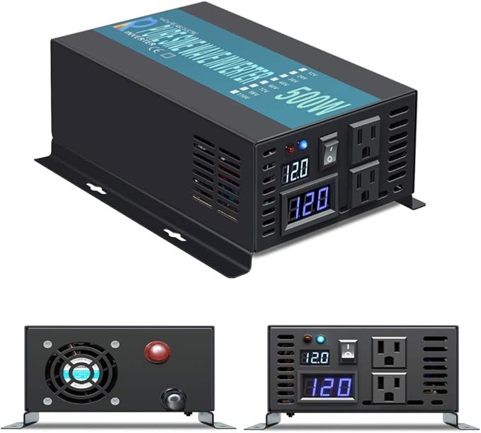 Reliable RBP-500S-LED 500w Pure Sine Wave Solar Power Inverter 12v 120v 60hz(Black)