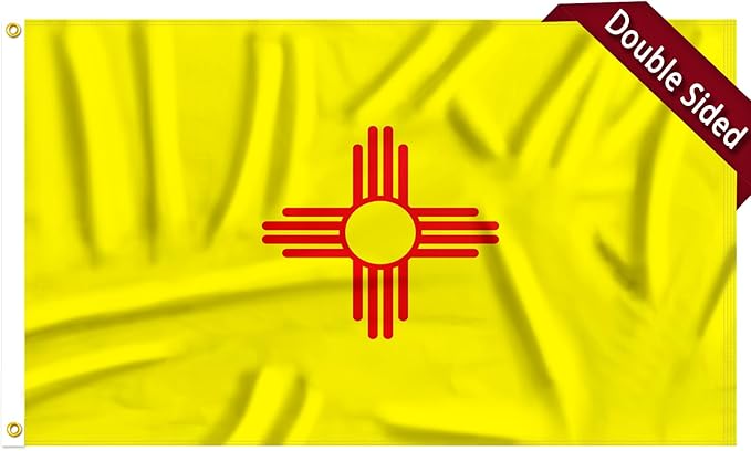 FLAGWIN New Mexico Flag 3x5 FT - 3 Ply Double Sided Polyester Flag with Brass Grommets - Vivid Color and Fade Proof State of New Mexico Flags 3x5 Outdoor