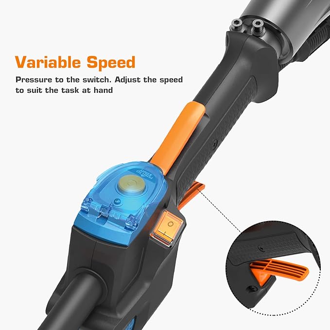 LawnMaster Nopull 17" Gas String Trimmer Grass Trimmer with Electric Start Variable Speed Ideal for Garden Trimming with 26 cc 2-Cycle Engine