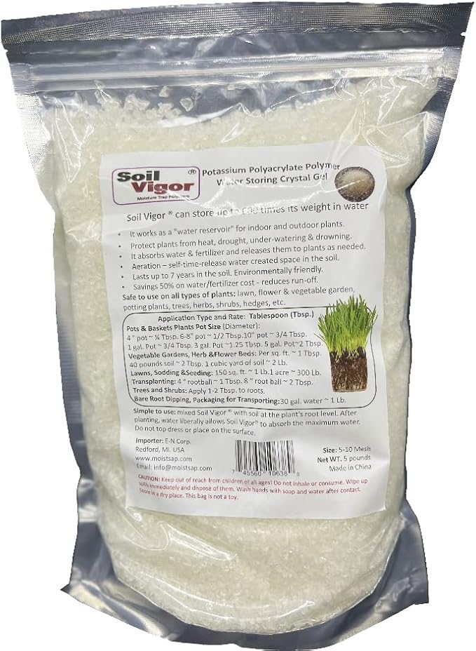 5LBS Large Water absorbing crystal,polymer, soil moist 2-4mm