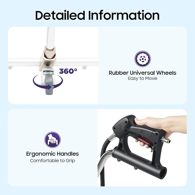 DYRABREST 39" Surface Cleaner Water Broom 5000 PSI Undercarriage Pressure Washer with 7 Nozzles, Professional Power Washer Broom Attachment for Hot and Cold Water Pressure Washer