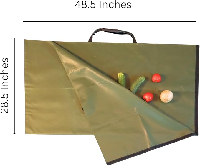 Garden and Landscape Bag, Portable Leaf and Weed Tarp with Handles, Reusable Leaf Bag, 48" X 56" Weed and Landscape Tarp