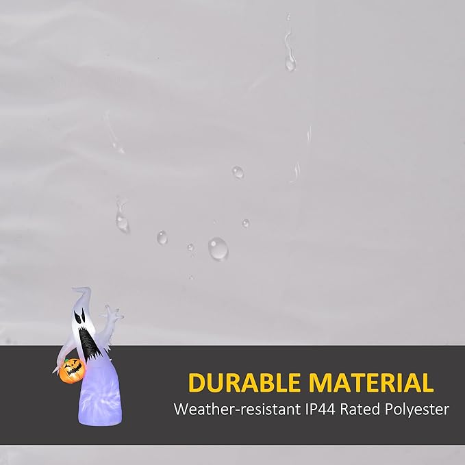 5.9ft Inflatable Halloween Decoration Ghost with Pumpkin, Waterproof Outdoor Decorations, Blow Up LED Yard Decor for Garden, Lawn, Party, Holiday