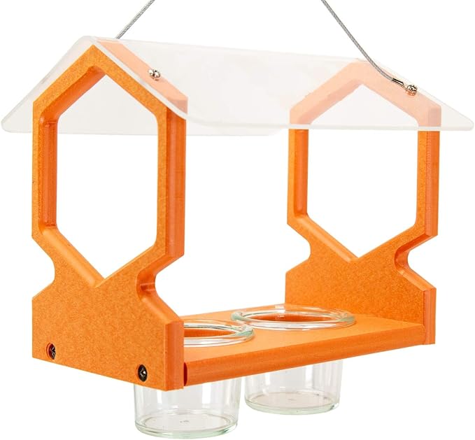 JCs Wildlife Geometric Hanging Oriole Jelly Bird Feeder - Made in The USA - Outdoor Grape Jelly Bird Feeder