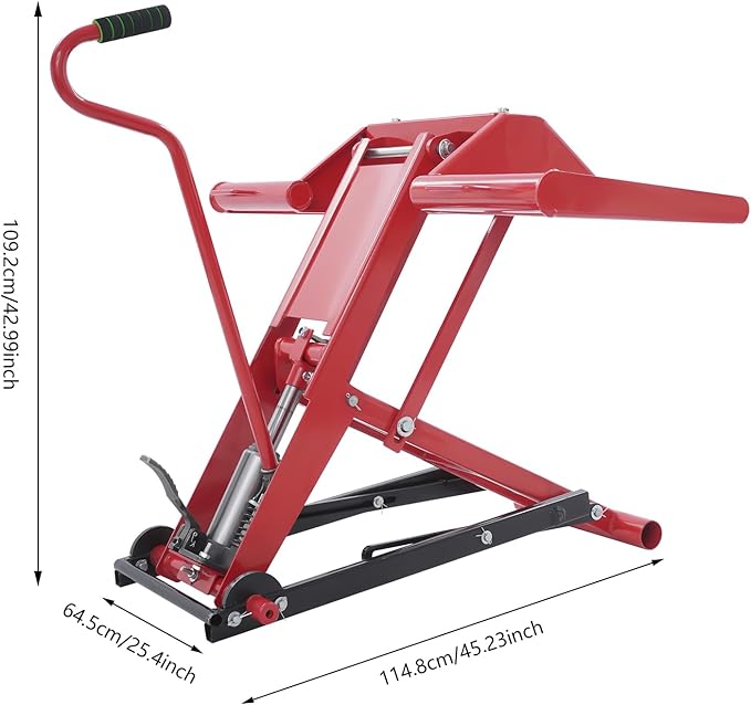 Hydraulic Cylinder Lift Jack for Zero Turn Radius Riding Lawn Mower Maintenance and Repair, Lawn Mower Lift, 350lb Lifting Capacity with Locking Bar for Added Safety
