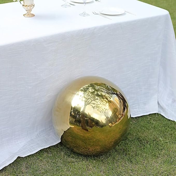 Balsa Circle 16 in Gold Stainless Steel Globe Gazing Reflective Mirror Balls Outdoor Garden Decor Centerpieces Wedding Party Events Reception Home Decorations Modern Ornaments Landscaping Accents