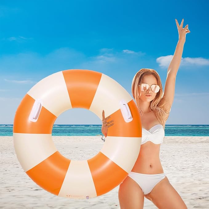 2PCS Large Swimming Pool Tubes Inflatable Pool Floats for Adult Swim Ring Floaties Inflatable Swimming Pool Raft Summer Beach Lounger Float Party Supplies