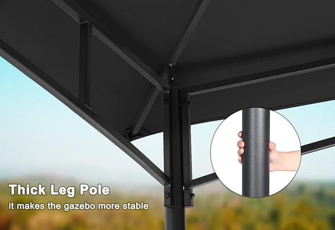MASTERCANOPY Outdoor Garden Gazebo for Patios with Stable Steel Frame and Netting Walls (11x11,Black)