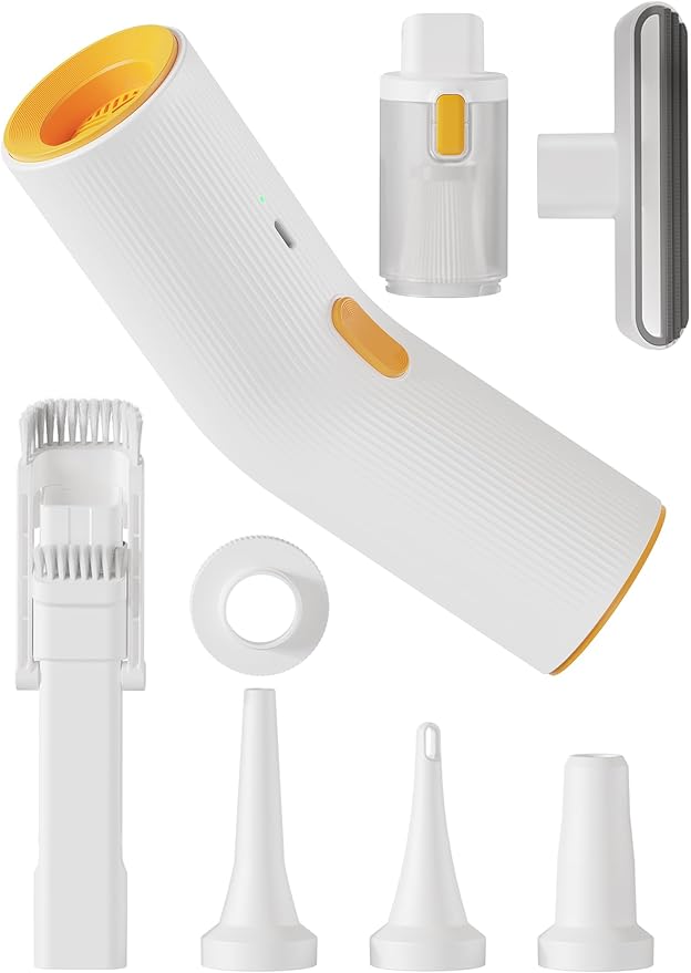 Handheld Vacuum Cordless, 4 in 1 Portable Mini Car Vacuum Cleaner with 15000pa Suction Power, 2 Suction Modes & Multi-Nozzles for Home Pet Office, White