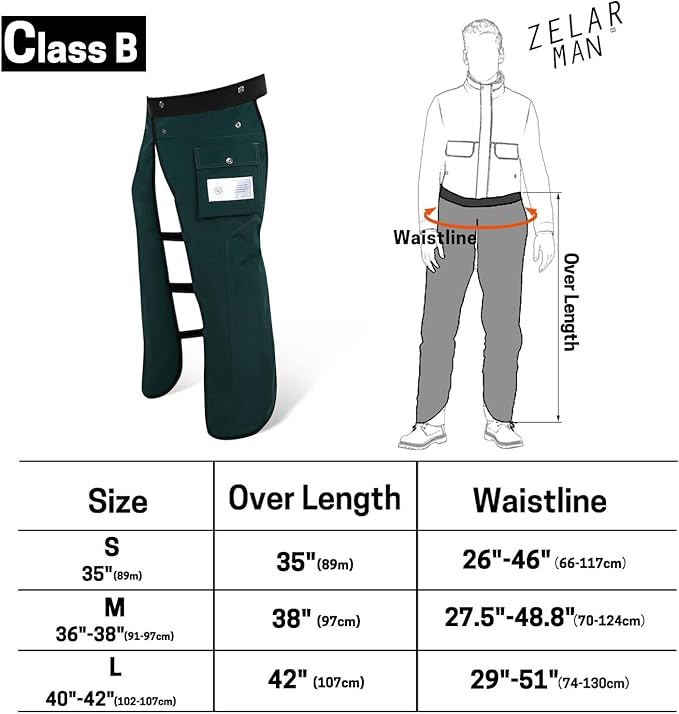 Chainsaw Chaps Apron Wrap 8-layer for Men/Women Loggers Forest Workers Protective Chain Saw Pants Adjustable