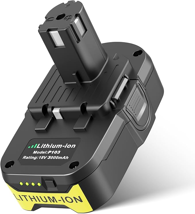 ARyee 3000mAh P108 Compatible with Ryobi Lithium Battery 18 Volt ONE+ P102 P103 P104 P105 P107 P108 P109 P190 P191 P122 with LED