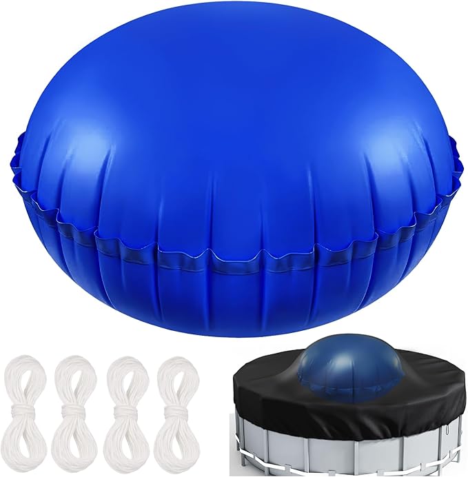 6ft Dia Pool Pillows, Pool Air Pillow, Inflatable Pool Pillows for Above Ground Pools, Winter Swimming Pool Closing Winterizing Kit with Ropes,PVC Ice Equalizer Pillow for Support Swimming Pool Covers