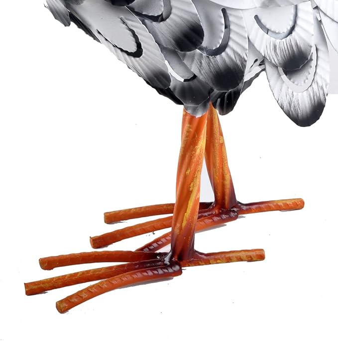 15” Rooster Statue Chicken Sculpture Garden Decoration Metal Yard Art for Yard Outdoor Decoration (#D)