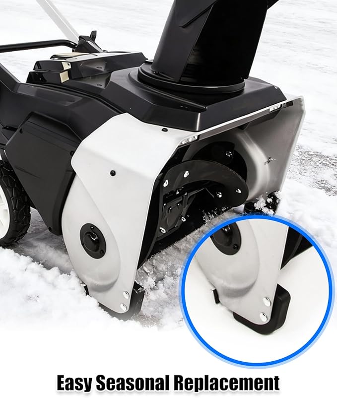 Single Stage Snow Blower Protective Slide Skid Shoes Kit Compatible with Ego 21" SNT2112 SNT2114 SNT2110 SNT2100 SNT2101 SNT2102 SNT2102 with 8 Mounting Screws, Black