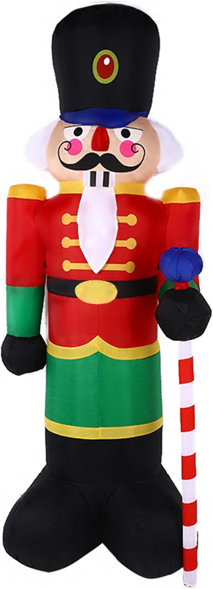 2 Packs 8ft Nutcracker Soldier Christmas Inflatable Decor for Yard/Outdoor/Lawn/Porch Decor (Red/Blue Nutcracker)