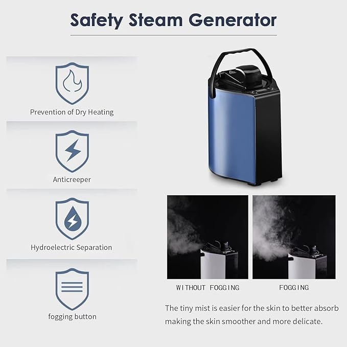 Portable Steam Sauna, Personal Sauna Box for Home, Sauna Tent Saunas for Home Spa, 3L & 800W Steam Generator with Protection, Bag & Chair Included, Steam Sauna with Remote Control -Sliver