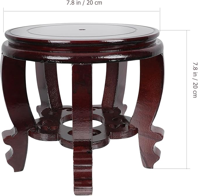 Hemoton Wooden Planter Stand Oriental Style Plant Stand Plant Holder Stool Chinese Display Pedestal Fishbowl Vase Aquarium Table Lamp Teapot Stand for Home Patio