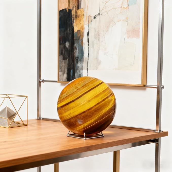 6-7cm/2.36-2.75inch Tiger Eyes Crystal Ball Polished Natural Tiger Eye Stone Sphere Decorative Sphere Healing Crystals Ball Stone Crafts Home Decor Ornament Gifts (Tiger's Eye, 60-70mm)