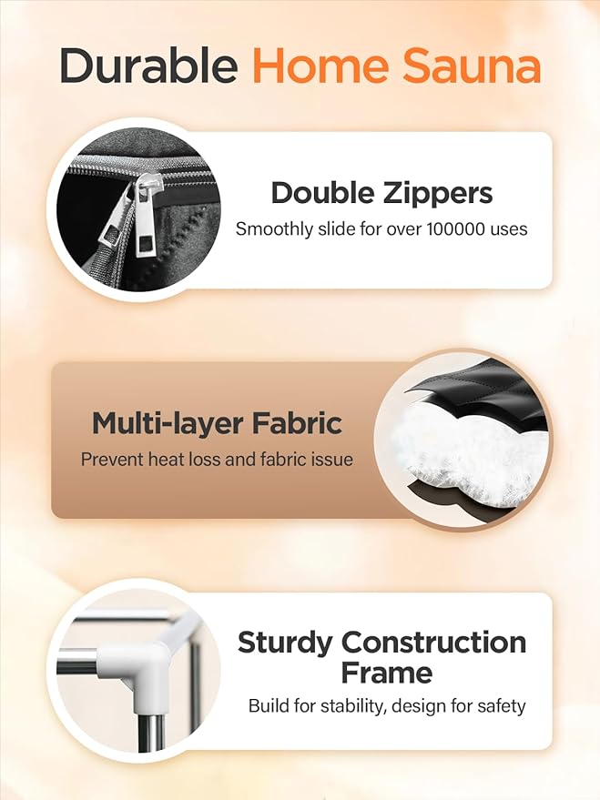 Sauna Box, Portable Sauna for Home, Personal Portable Steam Sauna Tent with 1200W 3L Steamer Heater, 15 Levels, Remote Control, Foldable Chair, Cozy Big Size 36 * 36 * 71 inches