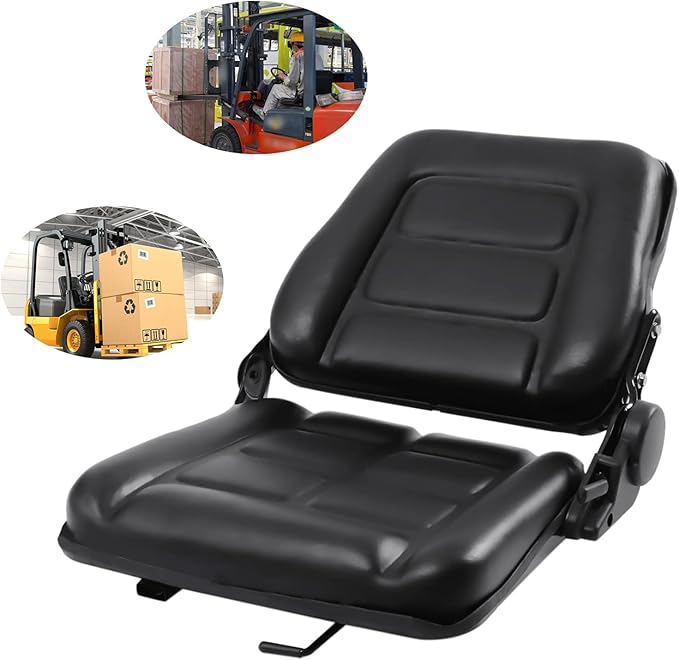 Universal Lawn Mower Seat, Replacement Forklift Seat, Garden Tractor Seat, Adjustable Mower Seat, Stage Weight Seat PVC Tractor Seat for Forklift Tractor Skid Loader