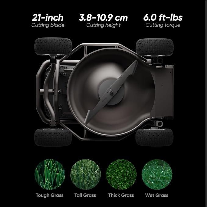 Remote Control Lawn Mower S1 4WD 56V12Ah, Multi-Functions RC Lawn Mower with 1.5-4.3 Inch Cutting Height 21 Inch Cutting Width for 75% Slope(37°) for Mowing 0.75 Acres
