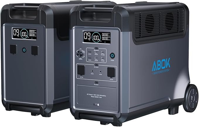 Portable Power Station with Extra Battery, 3840Wh LiFePO4 Battery, 3600W Electric Solar Generator for Garage, Home, Off-Grid Living, Camping, RVs, Outdoor Adventures