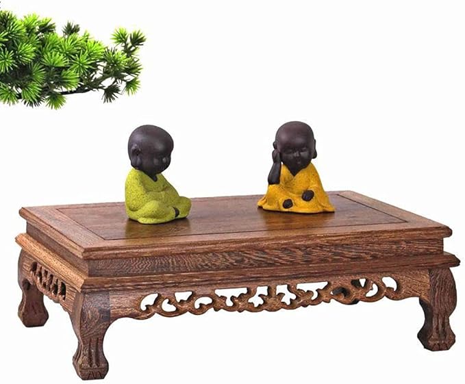 GOLDY&WENDY Oriental Furniture Rosewood Rosewood Pedestal Stand Rectangular Carved Wooden Base Art Antique Furniture Decoration