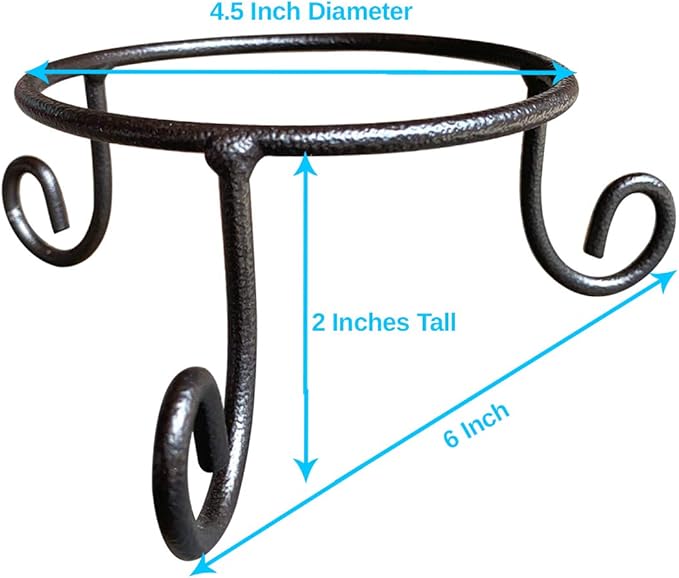Black Iron Gazing Globe Stand, Wrought Iron Sphere Holder, Crystal Ball and Glass Bowl Display Stand, Metal Egg Holder 4.5inches x 2inches