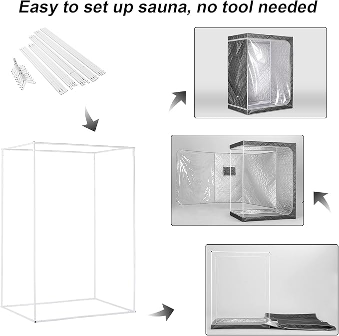ZONEMEL Full Size Sauna Tent, Portable 1 or 2 Person Full Body Home Spa for Relaxation, Detox, Steamer not Included (L47.24 x W31.5 x H63,Clear Door)