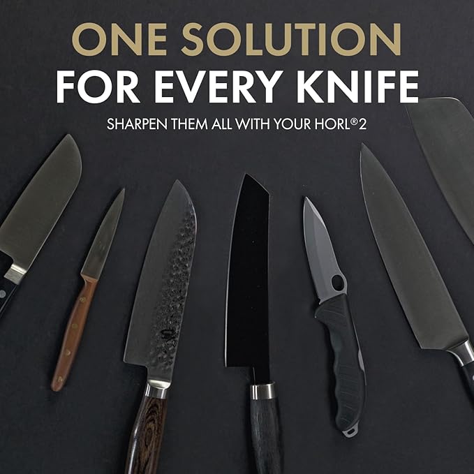 HORL 2 Walnut Rolling Knife Sharpener - Kitchen Knife Sharpener for Razor Sharp Edges Made in Germany - Easy Knife Sharpening Kit - Roller with Magnetic Holder with 15 & 20 Degrees