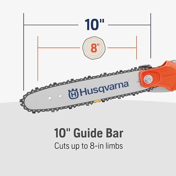 Husqvarna 122LKP Gas Pole Saw, Multi-Purpose Tool with Pole Saw Attachment, Equipped with X-CUT Chain, 12-foot Reach Cuts Limbs up to 8 Inches Thick, 21.7CC