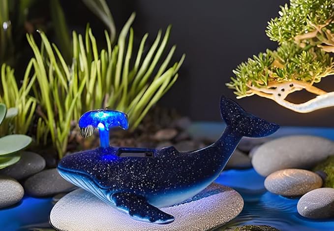 Humpback Whale Statue Miniature Figurines Landscape Garden Whale Art Figurines Home Living Room Aesthetic Decor Floating Shelf Coffee Table Office Desk Bathroom Counter Decor & Housewarming Gift