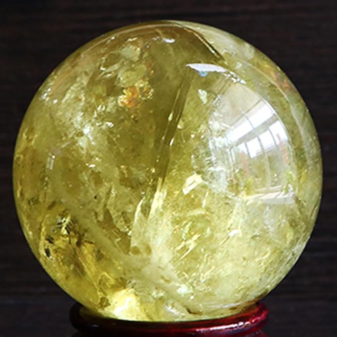 5-6cm/1.96-2.36inch Topaz Ball Polished Natural Yellow Crystal Sphere Decorative Sphere Healing Crystals Ball Healing Stone Crafts Home Decor Ornament Gifts (Topaz, 50-60mm)
