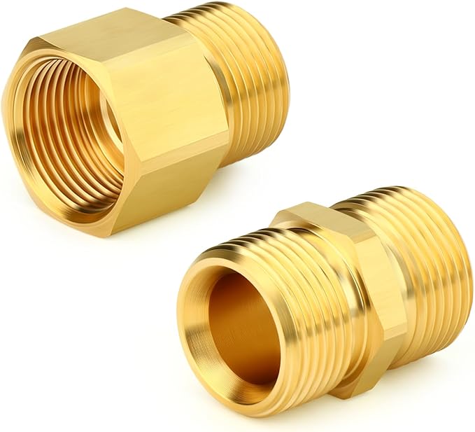 GASHER 4Pcs Brass M22 Pressure Washer Fitting,M22-14mm Male x M22-14mm Female And M22-14mm MaleThread Fittings,For Pressure Washer Hose
