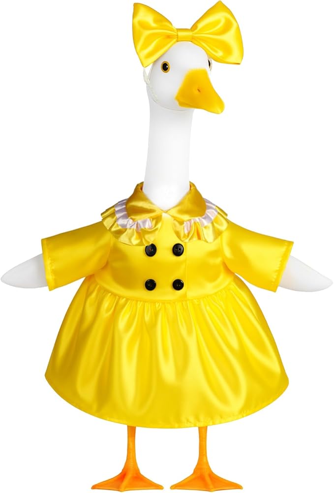 Porch Goose Outfit Flower Lawn Goose Dress Clothes for 23" Large Geese Statue Outdoor Patio Yard Lawn Art Decoration