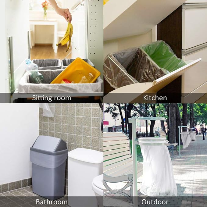 10 Gallon 200 Counts Medium Trash Bags Tall Kitchen Garbage Bags by Teivio, 9 Gallon 10 Gallon 11 Gallon,Bathroom Trash Can Bin Liners, Intended for Home,Plastic Bags for office kitchen, Clear