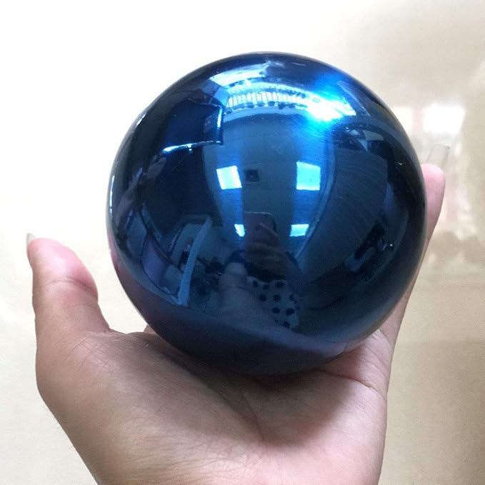 8 Inch Blue Stainless Steel Gazing Ball, Mirror Garden Globe, Home & Garden Decor