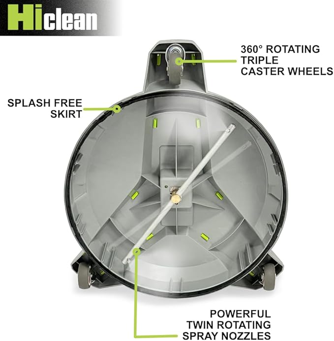 15" Pressure Washer Surface Cleaner with Wheels, 3400 Max PSI, Pressure Washer Attachment for Concrete, Driveway, Patio, and Sidewalks