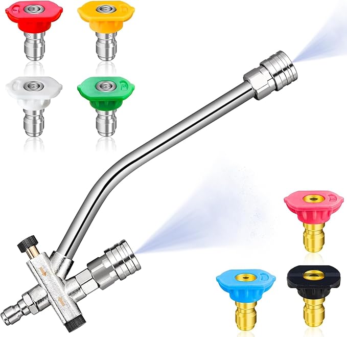 Pressure Washer Foam Cannon Accessory, Dual-Connector for Foam Sprayer with 7 Pressure Washer Tips, Car Wash Sprayer with 1/4" Quick Connect, Foam Cannon Dual Connector Accessory