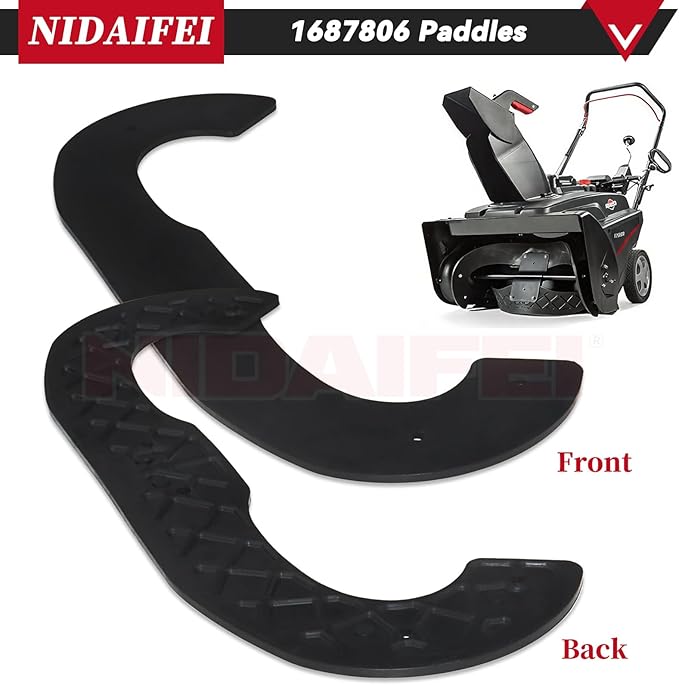 1687806 Snow Blower Auger Paddles Kit with 1752660AYP Scraper Replaces Snapper 1687489 1687489YP 1687628YP 1739727 1752606 1752606YP for Murray SS822E 7522ES 1022E 22" Single Stage Snowblower