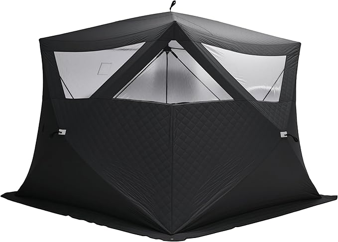 Albott Outdoor Sauna Tent, Portable Wood Burning with Stove, 4-6 Person Steam for Dry Sauna, Oxford Cloth & Carbon Steel Stove with Stone, 8.2’ x 8.2’ x 6.7’, Grey