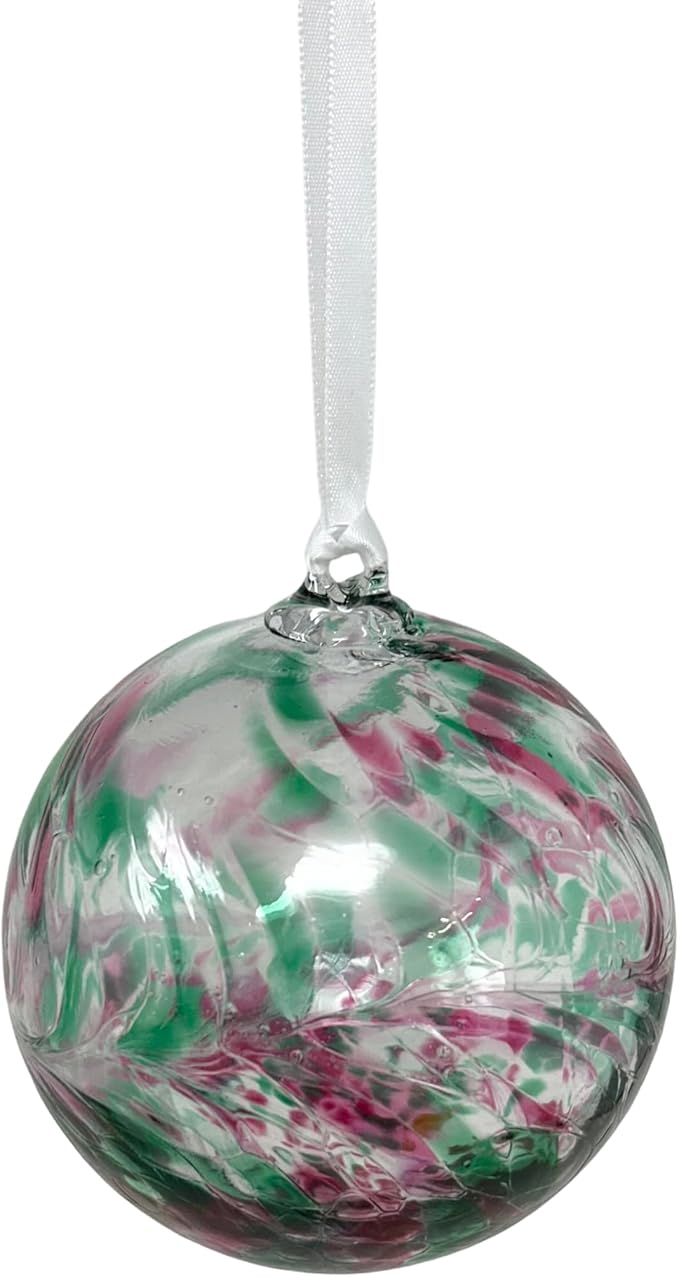 Small Friendship Glass Ball Globe - Opal 3.5 inch Hand Blown Handmade Hanging Garden Gazing Ball Indoor Outdoor Home Décor