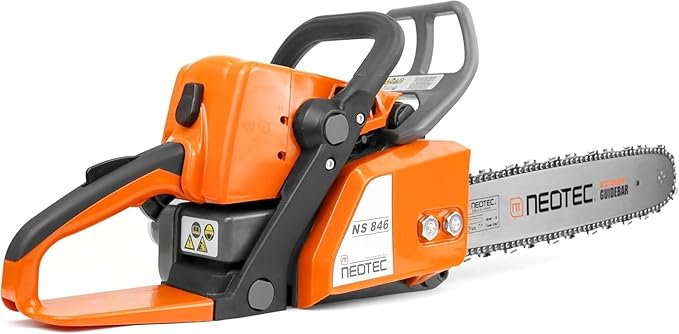 NEOTEC 45.4cc Gas Chainsaw, NS846 Powerhead with 16 Inch Guide Bar and Chain, Power Chain Saw 3.0 HP 2,24KW, All Parts Compatible with MS250 MS230 MS210 025 023 025 Chainsaw gas