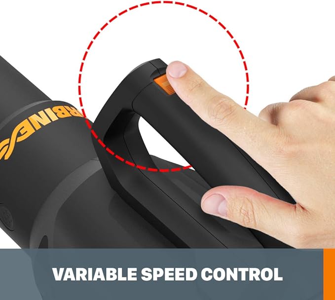 WORX WG547.9 20V Cordless Leaf Blower, Electric Blower with Turbine Fan, Blowers for Lawn Care with 2 Speed Control, Battery & Charger Not Included