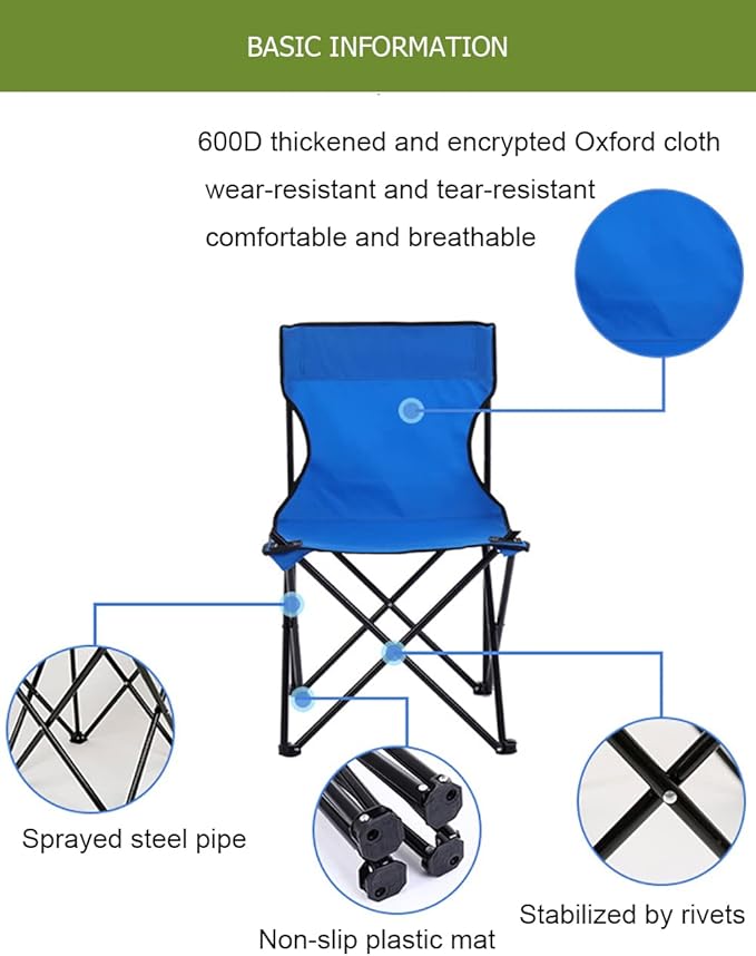 ZONEMEL Portable Sauna Chair, Fast Folding, Ideal for Sauna, Fishing, Lightweight Compact Backpack Chairs, Bule