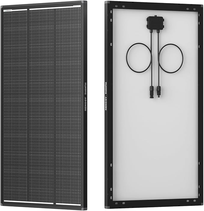 Renogy 120W ShadowFlux Anti-Shading N-Type Solar Panel, 12V 120 Watt Solar Panel 25% High-Efficiency, PV Module Power Charger for RV Marine Rooftop Farm Battery and Other Off-Grid Applications